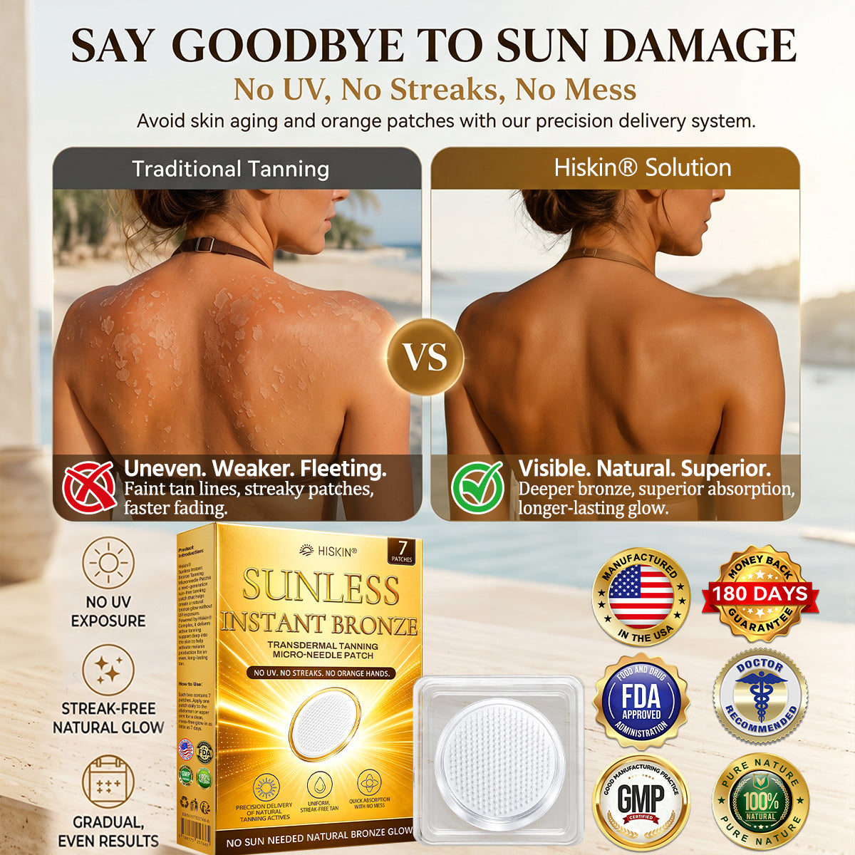 🎁𝐇𝐢𝐬𝐤𝐢𝐧® Only 5 packs left! Get an extra 30% off now. Get a natural bronze glow without UV, orange tones, streaks, or mess. Limited-time offer – grab yours now!