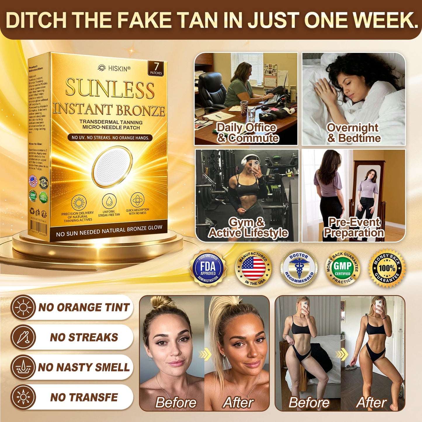 🎁𝐇𝐢𝐬𝐤𝐢𝐧® Only 5 packs left! Get an extra 30% off now. Get a natural bronze glow without UV, orange tones, streaks, or mess. Limited-time offer – grab yours now!
